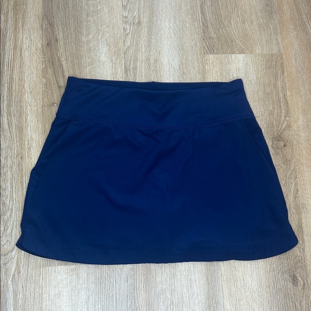 Adrienne Vittadini Navy Blue Circle Skater Skirt